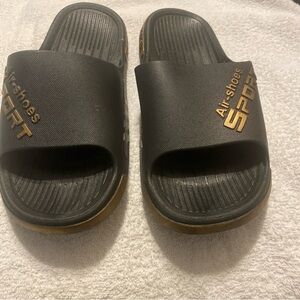 Air-shoes Sport Black and Gold Women's Slide Sandals